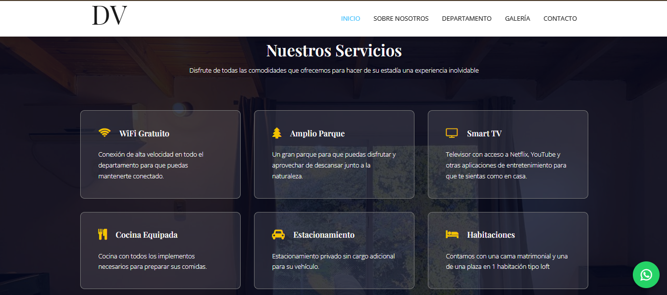 Sitio web para Departamentos Ventana - alojamiento desarrollado por Eje Z